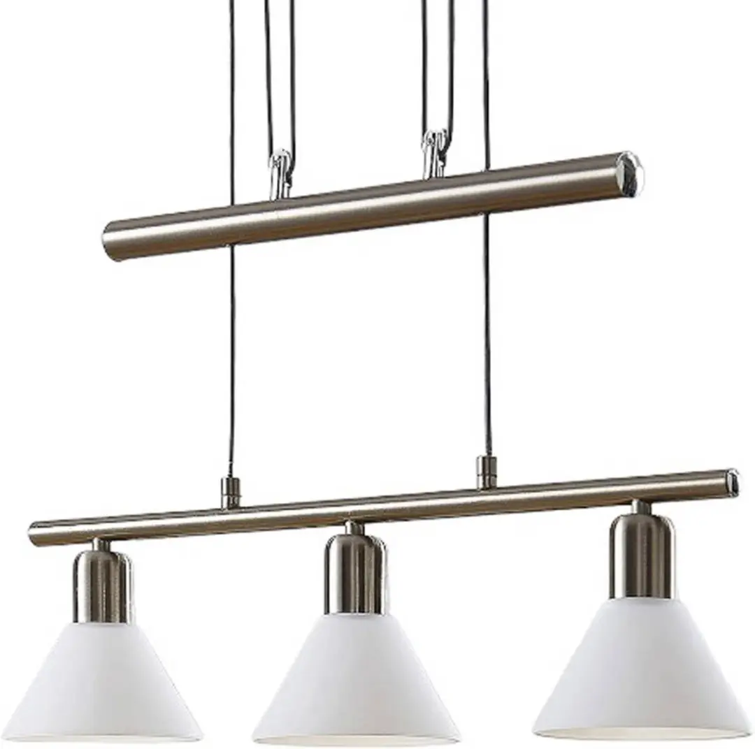 Lindby Delira+ Hanglamp 3-lichts - 14,5 cm - Wit/Nikkel