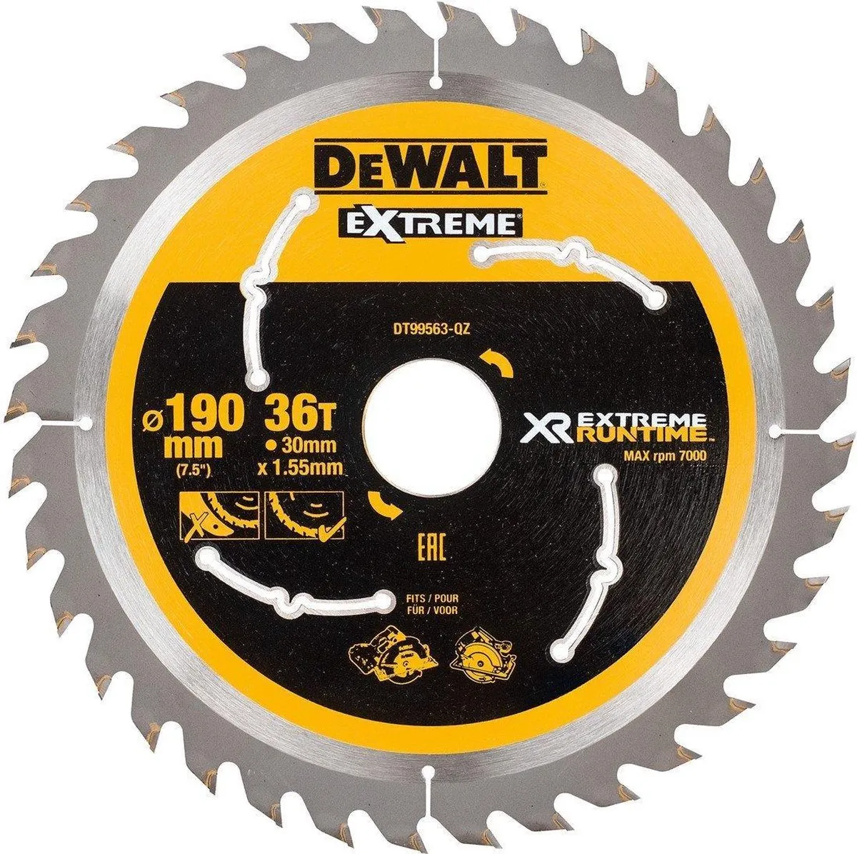 Black & Decker De walt cirkelzaagbladen 190mm 30mm 36t csb (Prijs per stuk)