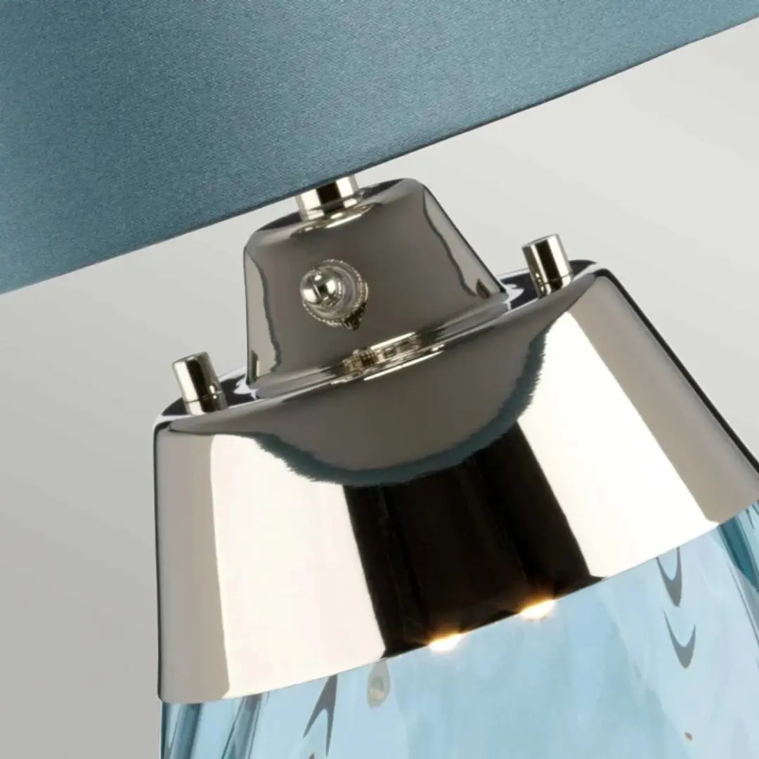 Elstead LED Tafellamp Lena - Blauw Glas