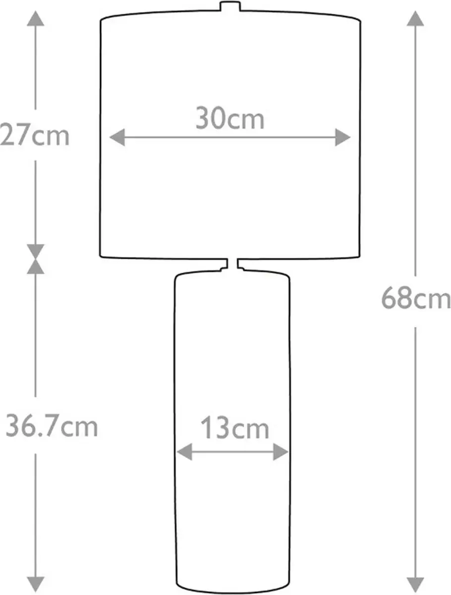 Elstead Lighting Fulwell LED Tafellamp - 60W - Ø30cm - Grijs/Wit - afbeelding 6 van 6