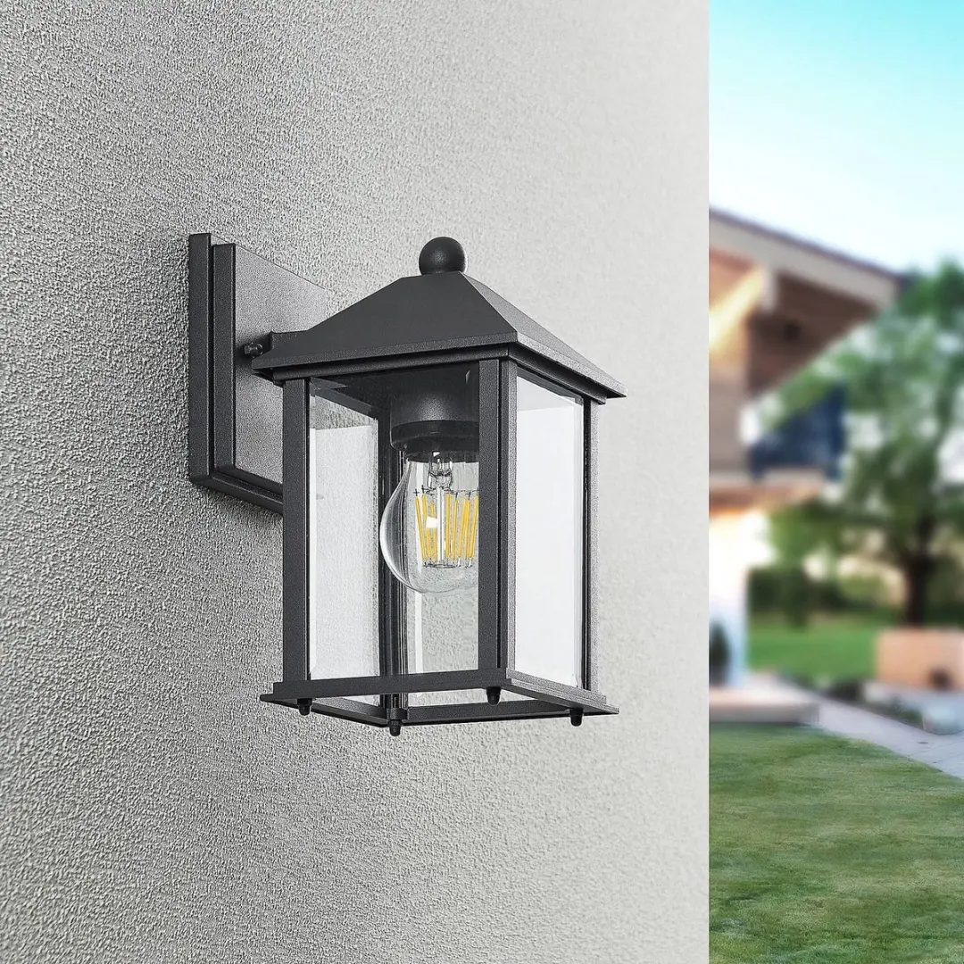 Lindby Wandlamp Buiten Aluminium Glas 1 Licht - Antraciet