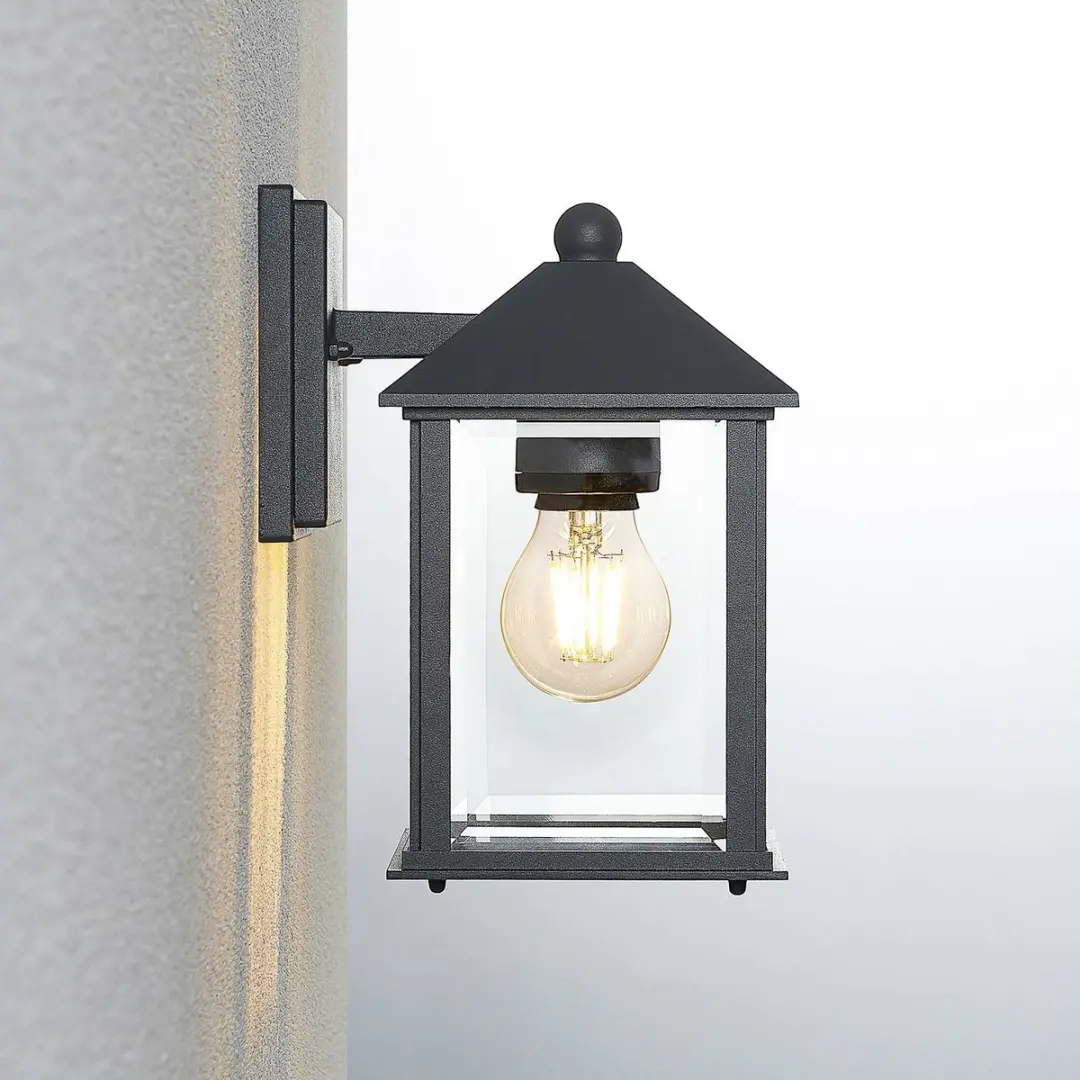 Lindby Wandlamp Buiten Aluminium Glas 1 Licht - Antraciet