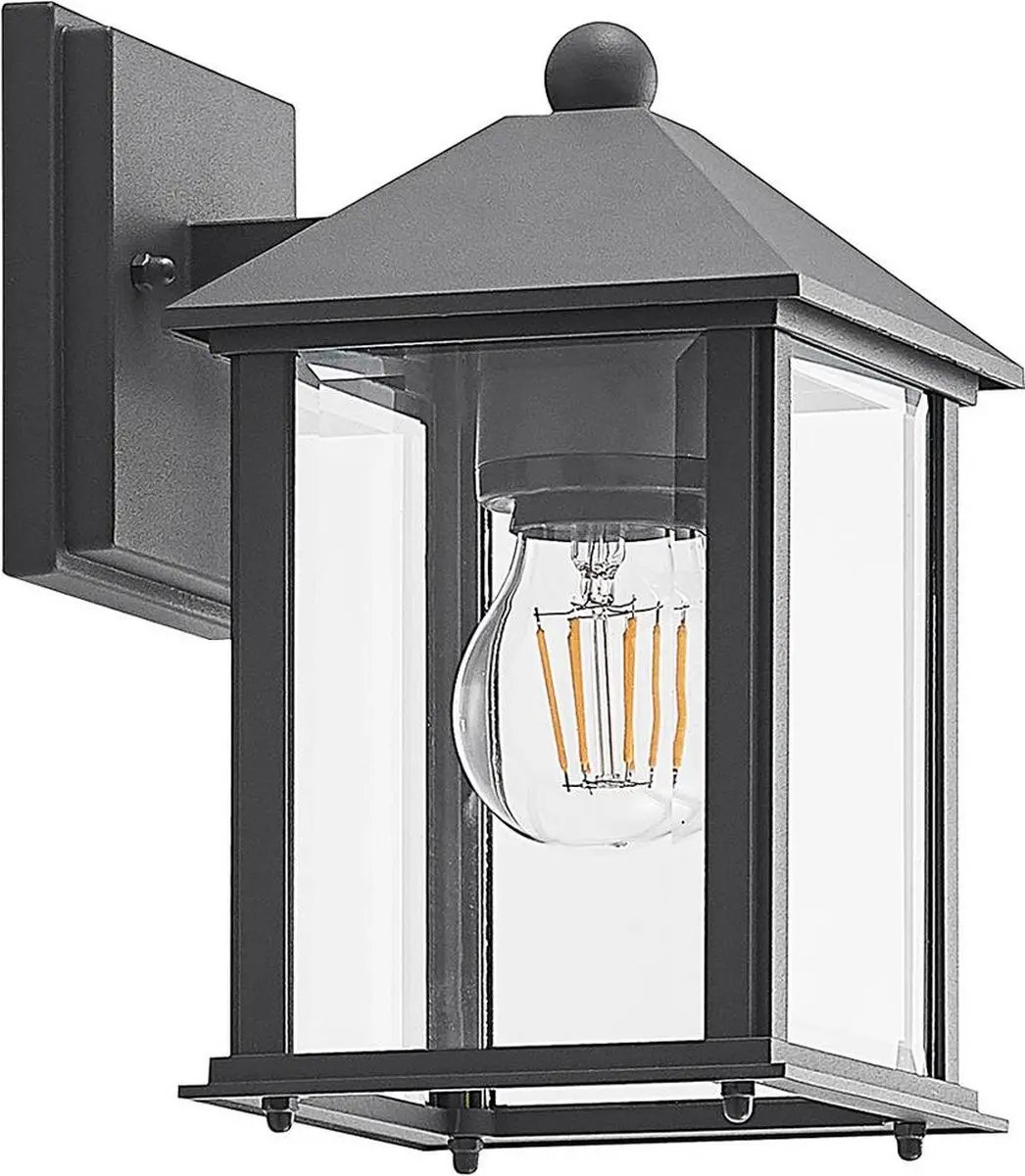 Lindby Wandlamp Buiten Aluminium Glas 1 Licht - Antraciet
