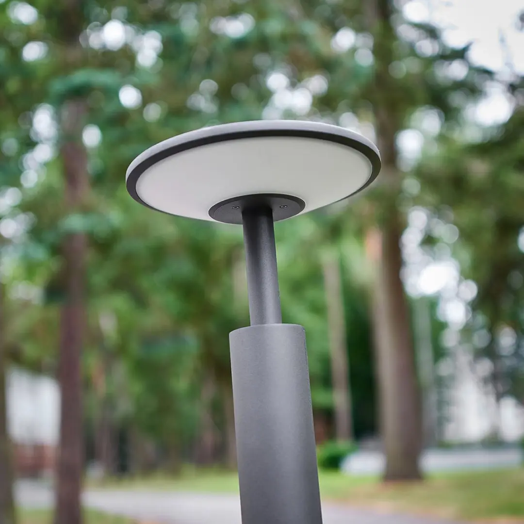 Lucande LED Buitenlamp 12W - Antraciet/Opaal