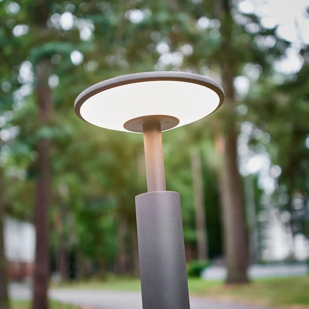 Lucande LED Buitenlamp 12W - Antraciet/Opaal