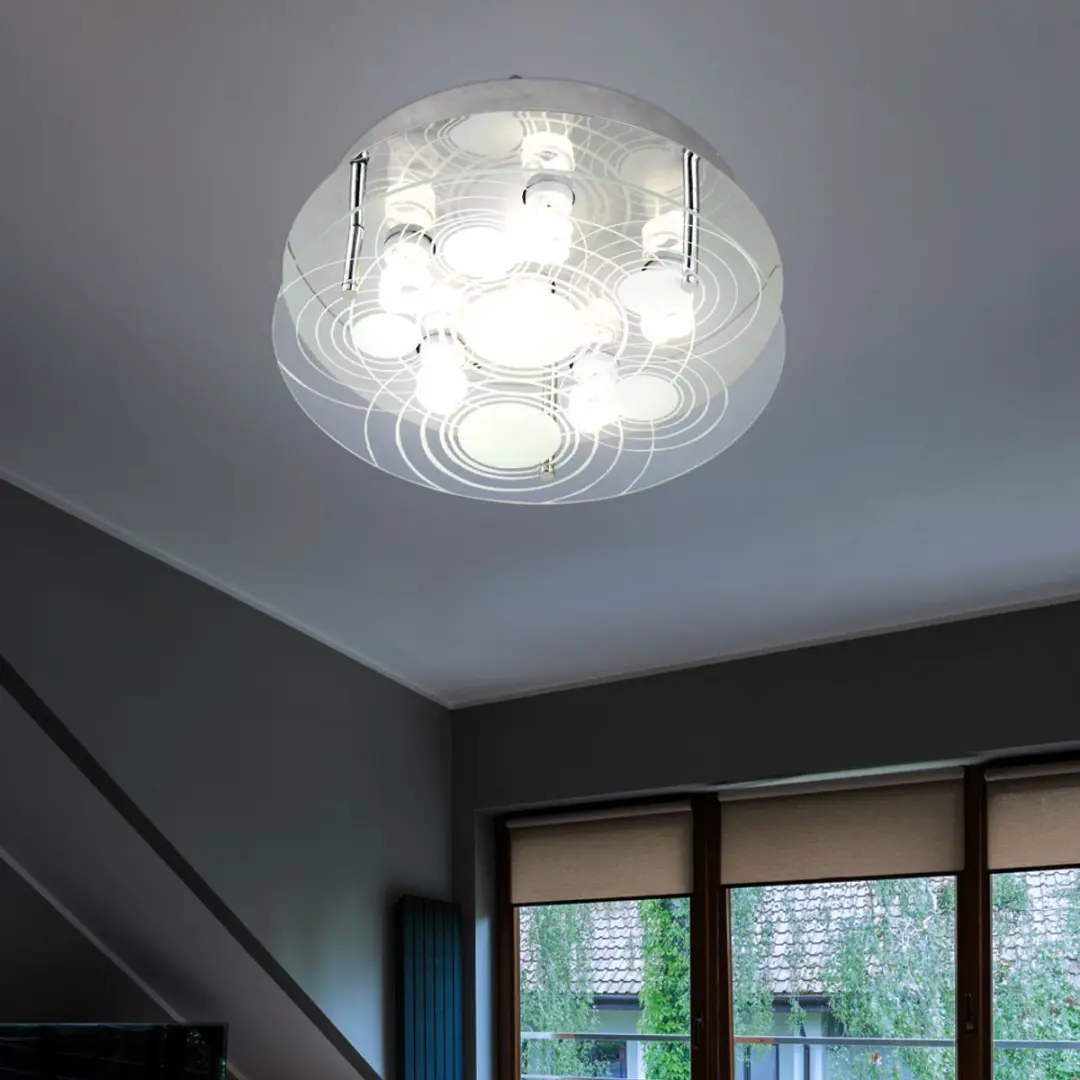 Globo Plafondlamp 6x GU10 Zilver - 33x12.5cm Set van 2