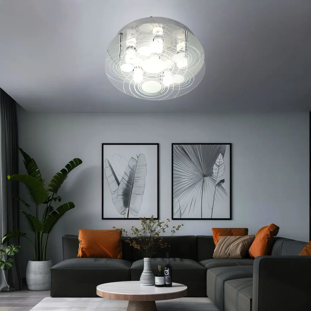Globo Plafondlamp 6x GU10 Zilver - 33x12.5cm Set van 2
