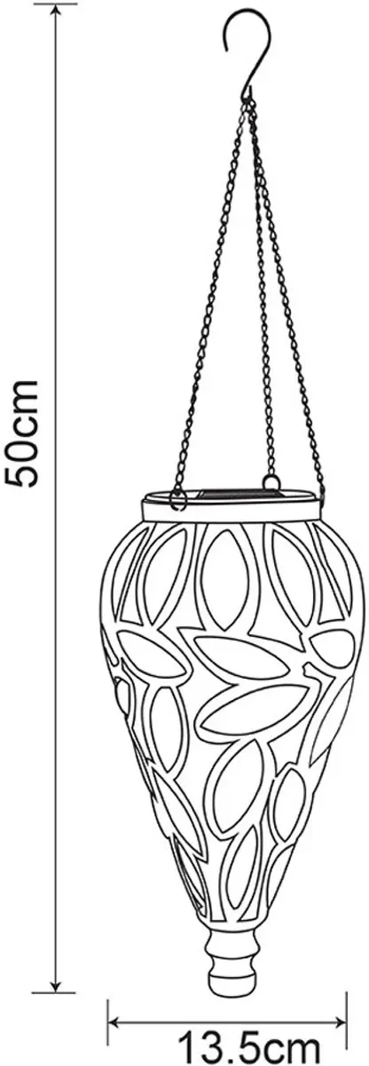 Globo Hanglamp Solarlamp Druppel Design - 16x LED 3200K - Zwart