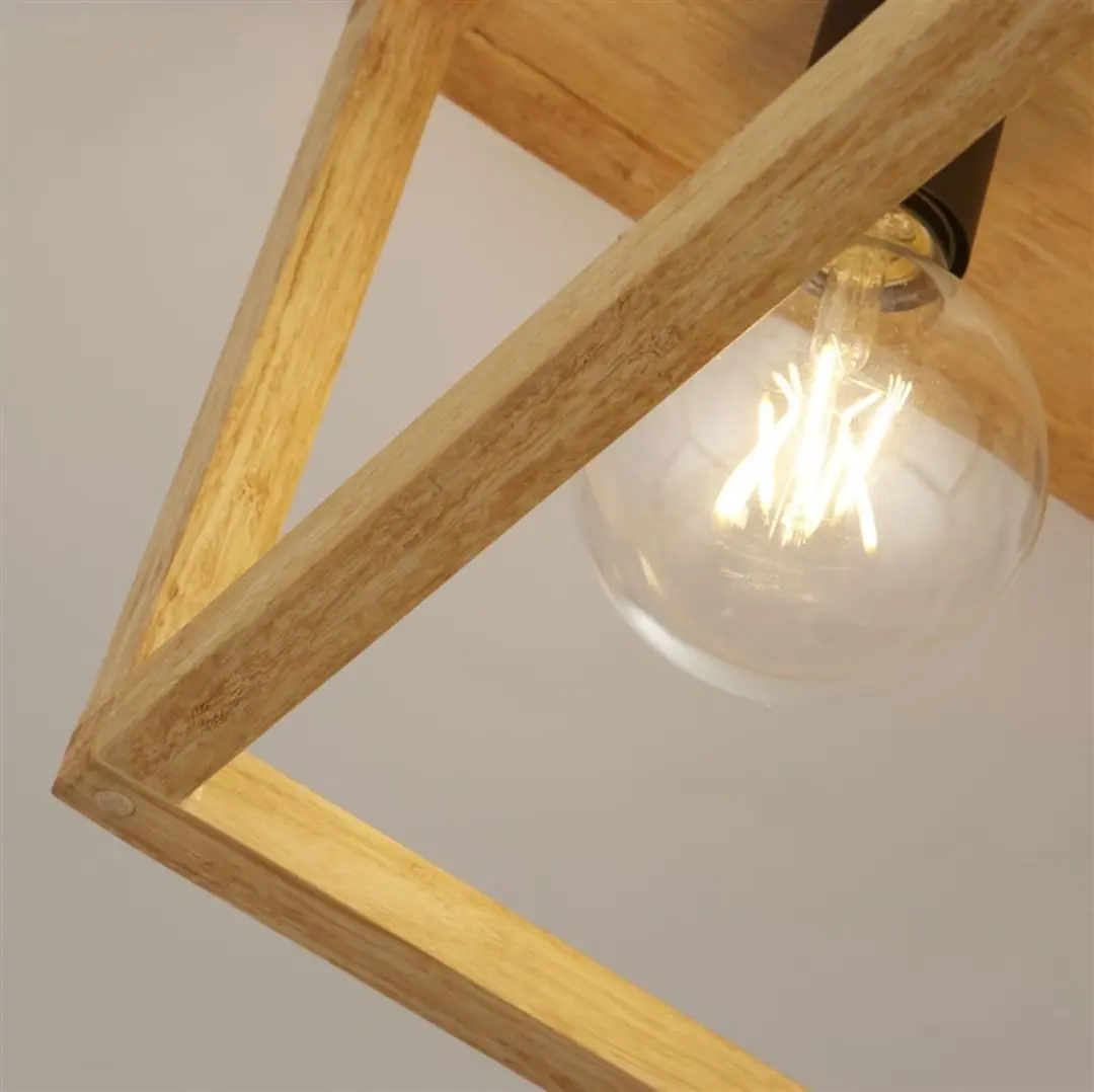 Searchlight Plafondlamp Square Hout 4x10W - Bruin