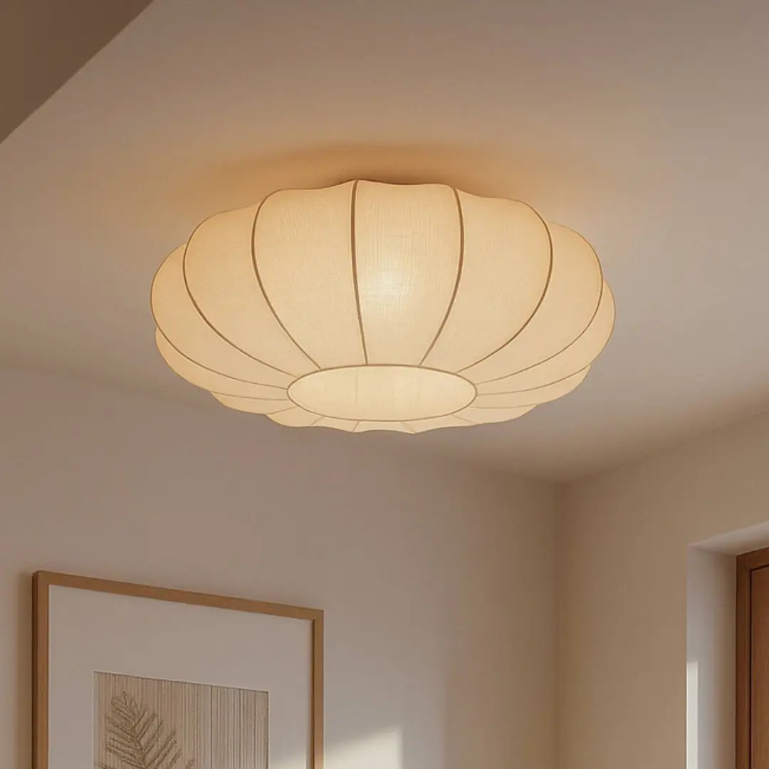 Lindby Plafondlamp 3-Lichts Textiel Metaal 60cm - Beige