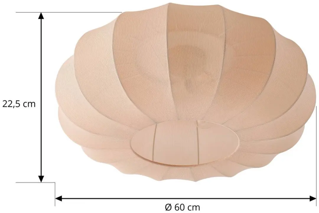 Lindby Plafondlamp 3-Lichts Textiel Metaal 60cm - Beige