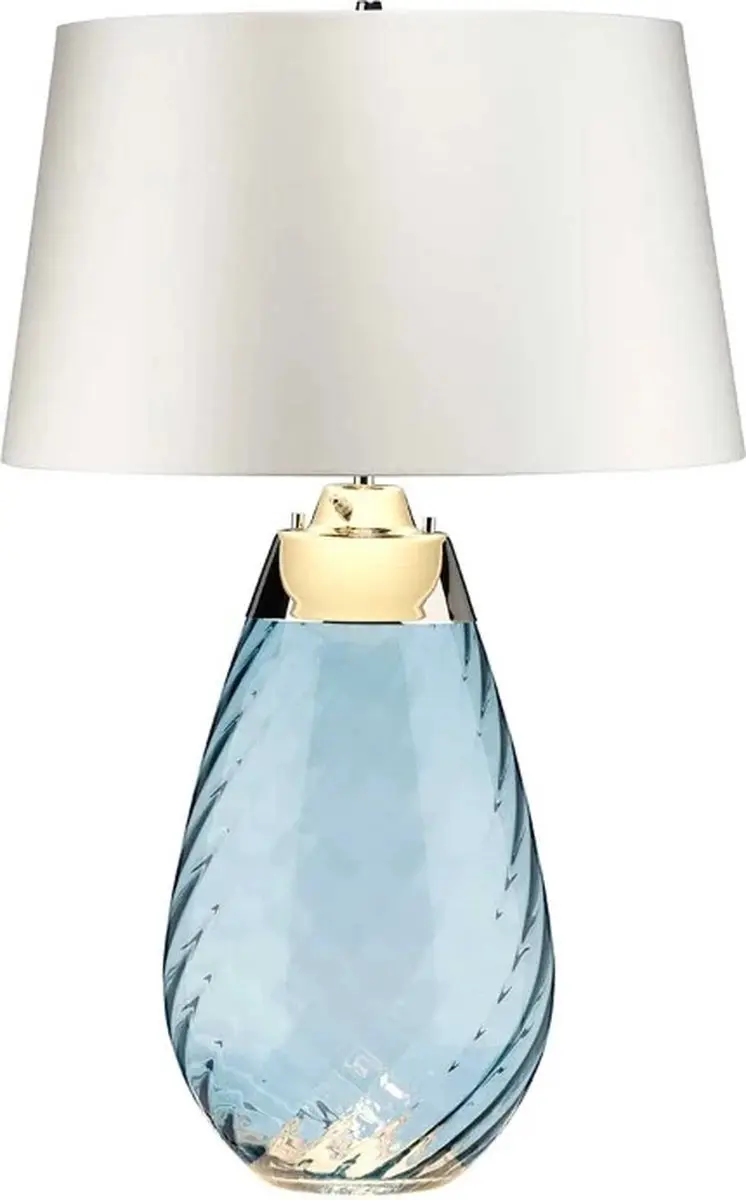 Elstead LED Tafellamp Lena - Blauw getint glas - afbeelding 6 van 6