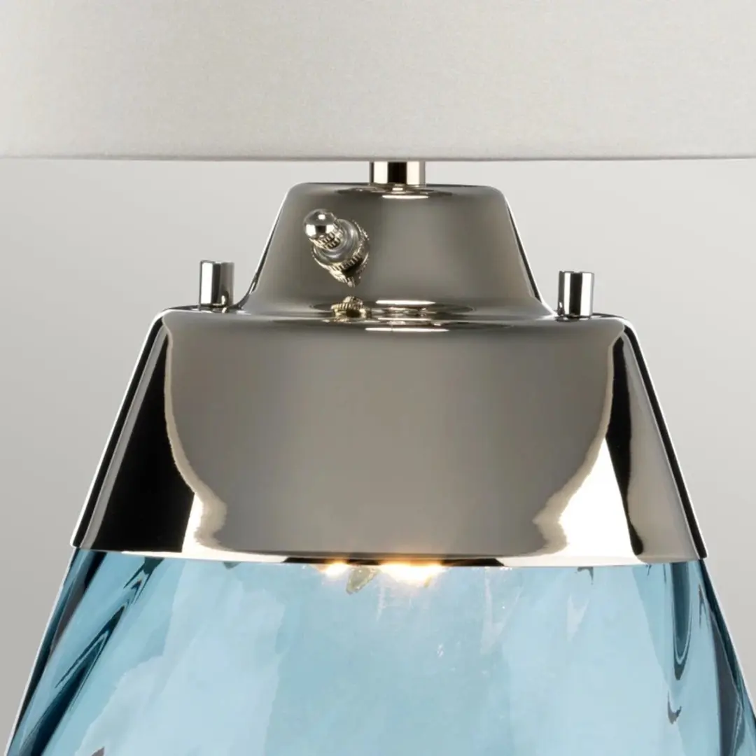 Elstead LED Tafellamp Lena - Blauw getint glas