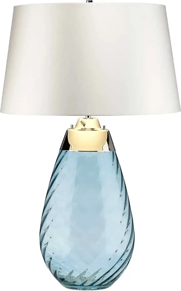 Elstead LED Tafellamp Lena - Blauw getint glas