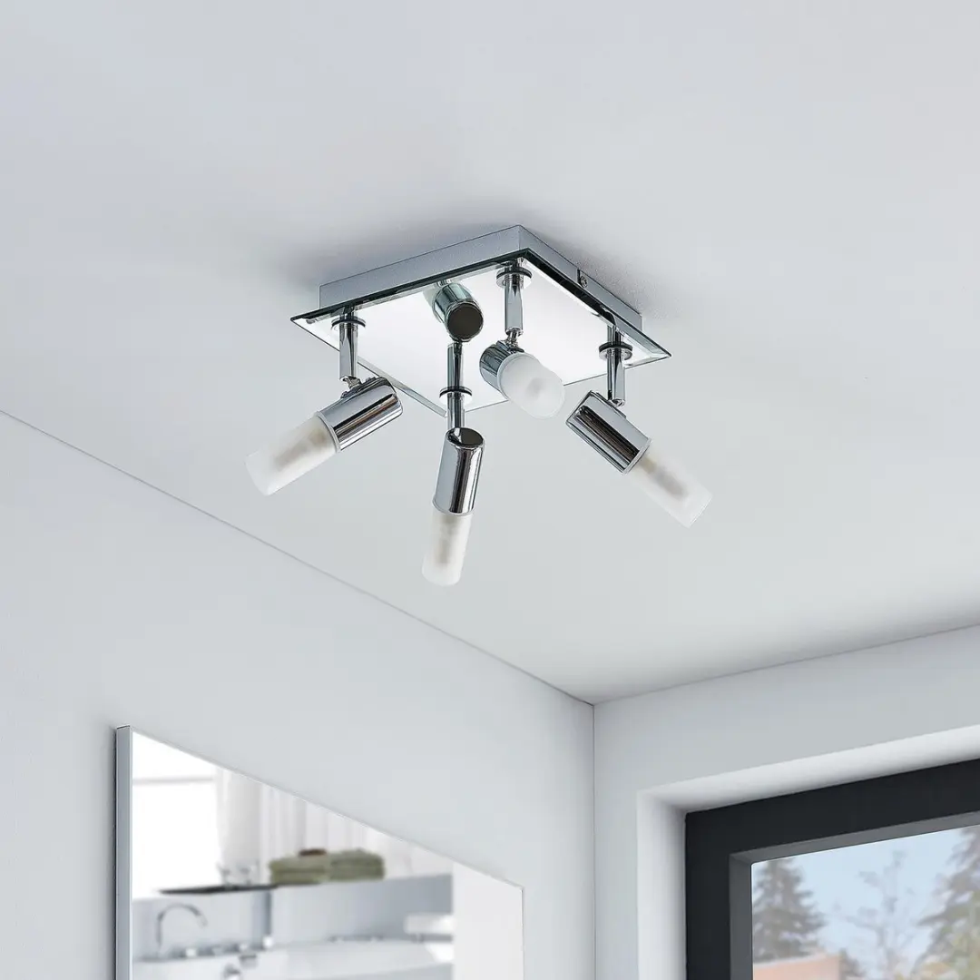 Lindby Plafondlamp Badkamer 4x G9 8W - Chroom/Wit