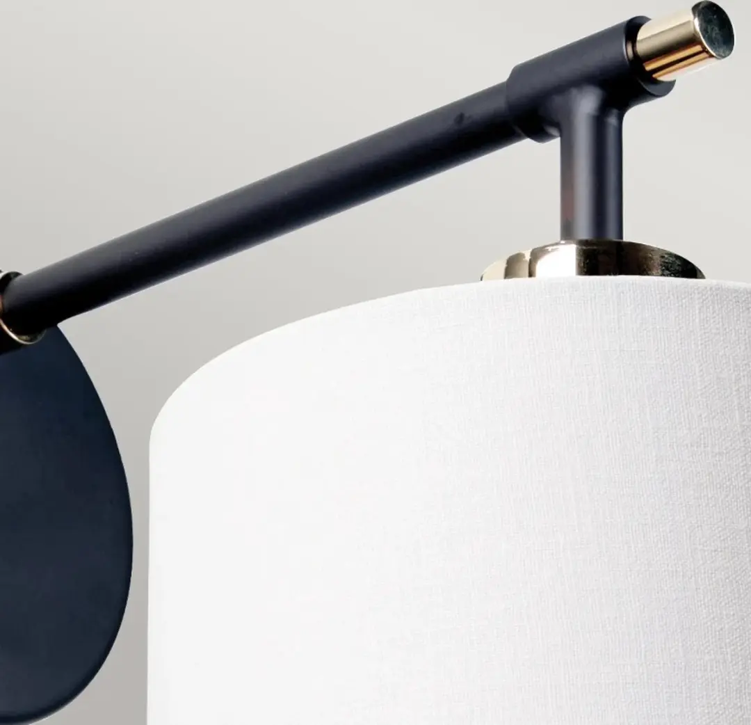Elstead LED Wandlamp Balance E27 40W - Zwart/Polished Nickel
