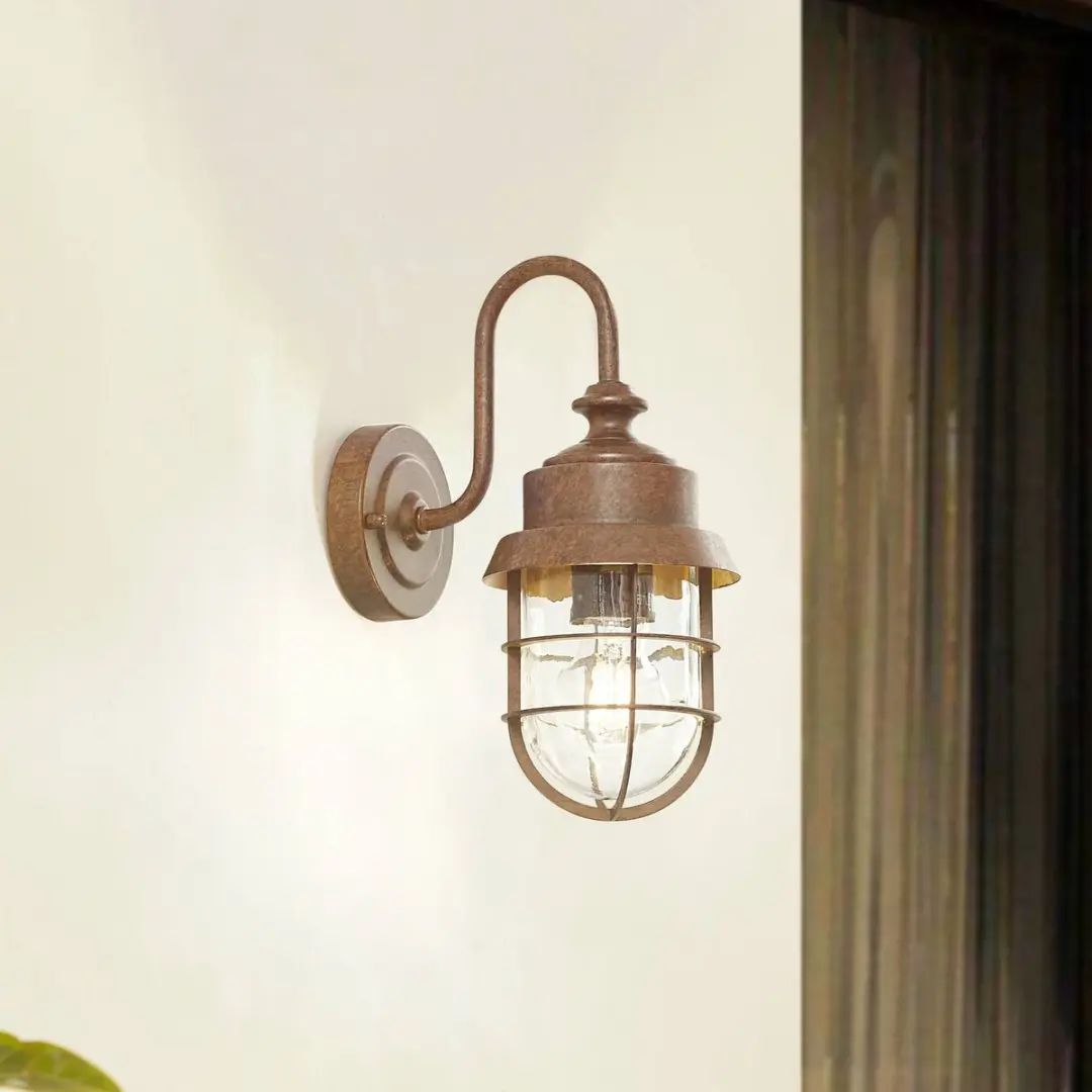 Lindby Wandlamp Buiten Roestkleurig Glas E27