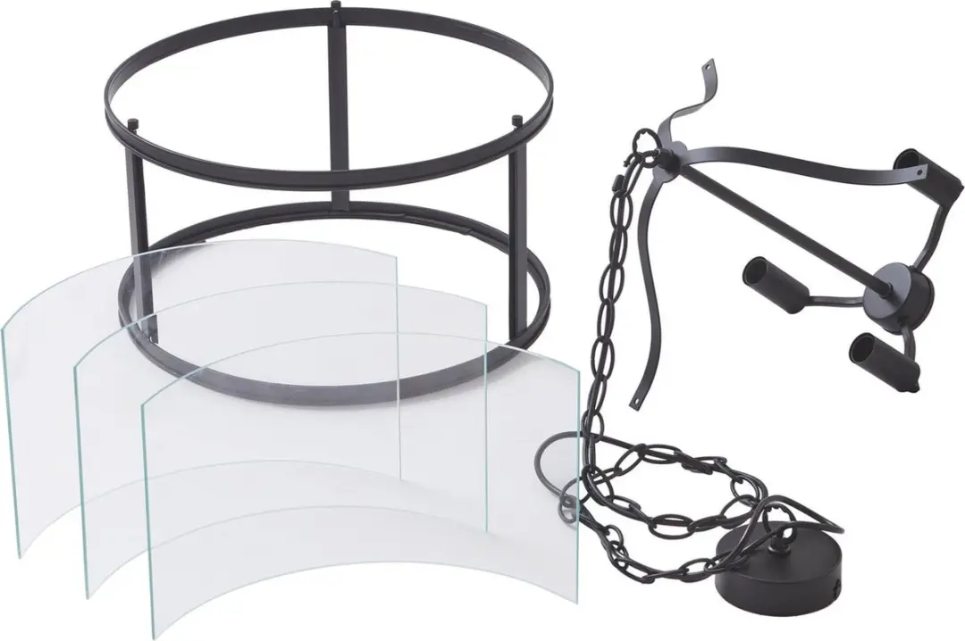 Lucande Hanglamp 3-Lichts E14 - Zwart/Transparant