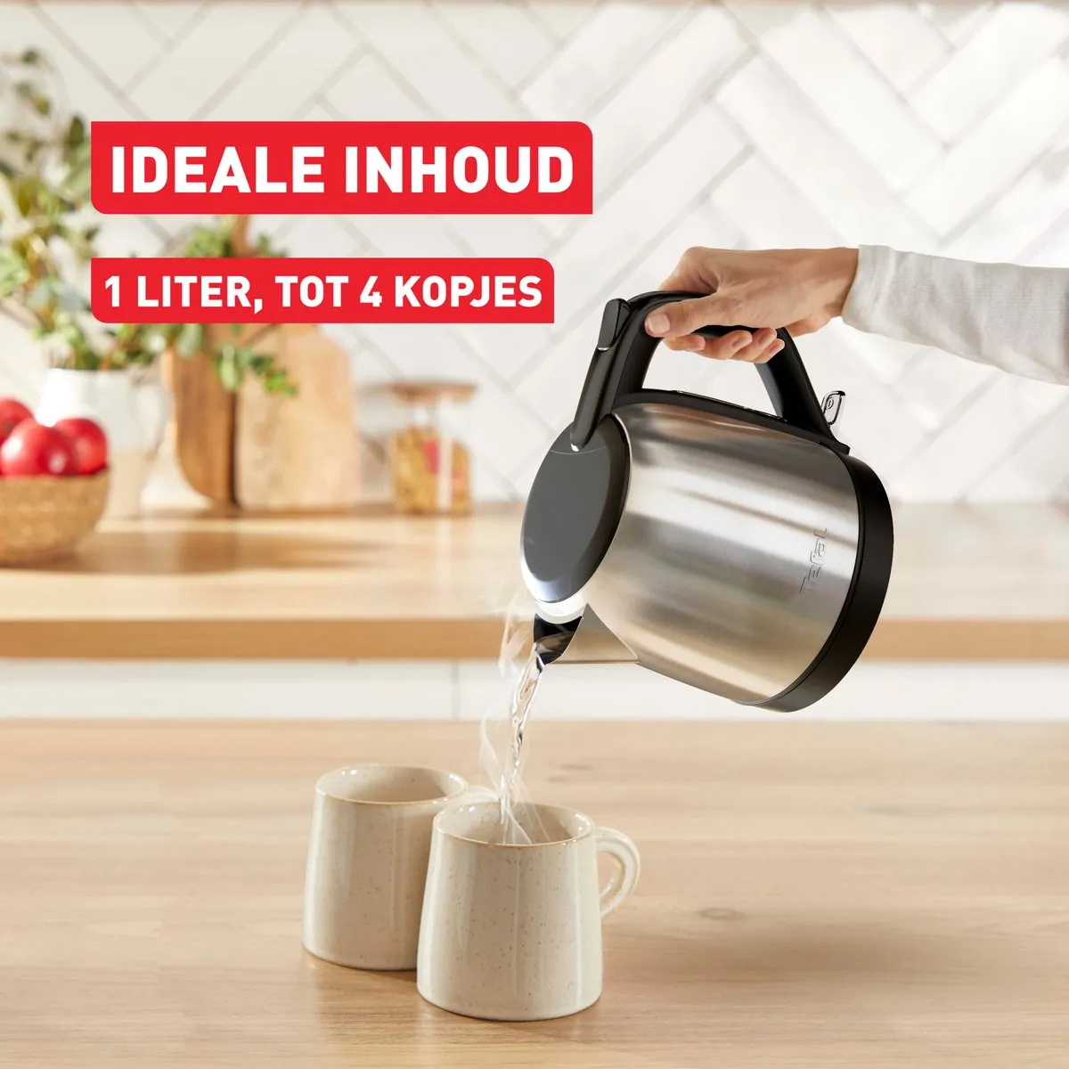 Tefal Subito KO5S2D Waterkoker 1L - 2400W - Zwart/RVS