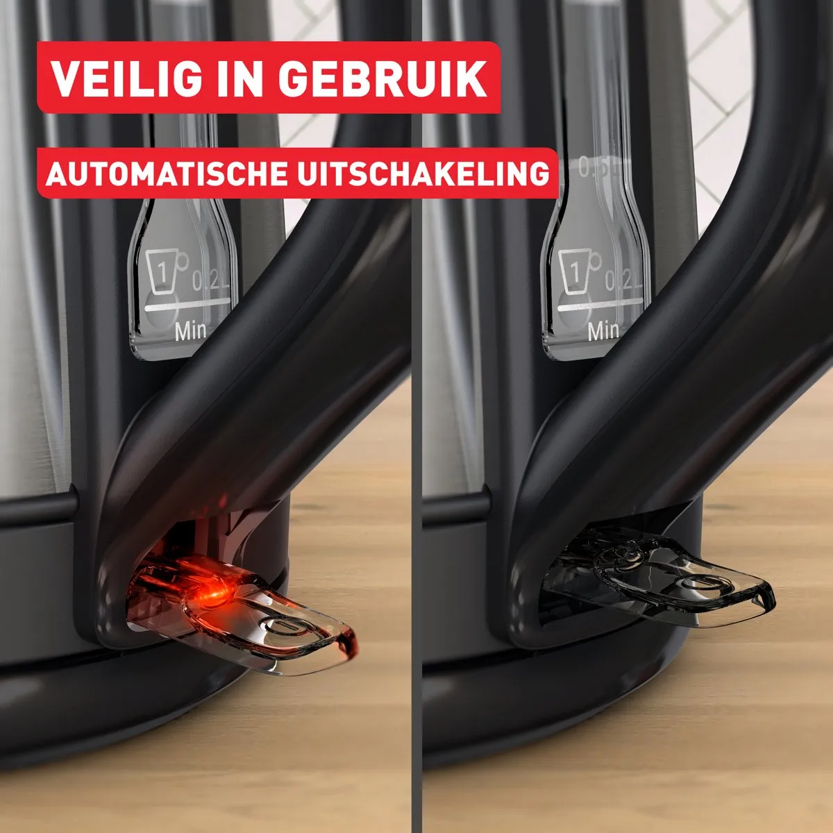 Tefal Subito KO5S2D Waterkoker 1L - 2400W - Zwart/RVS