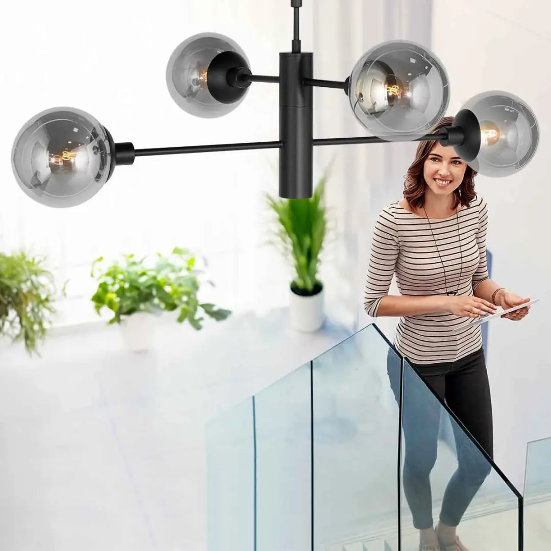 Steinhauer Constellation 3804ZW Hanglamp - 5 Lichtpunten - Zwart