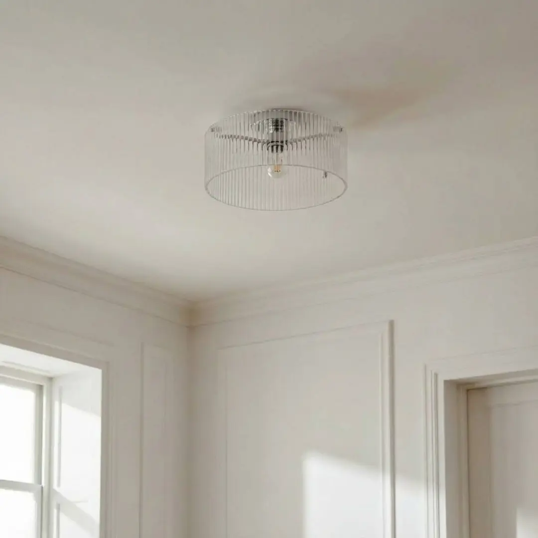 Lucande Plafondlamp 1 Licht E27 - Ø40cm - Transparant/Chroom