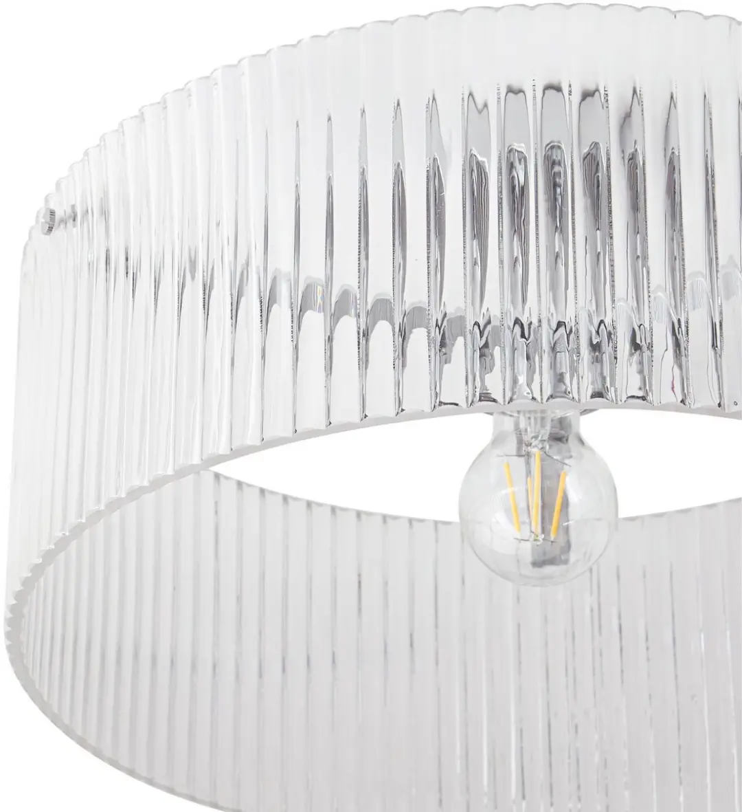 Lucande Plafondlamp 1 Licht E27 - Ø40cm - Transparant/Chroom