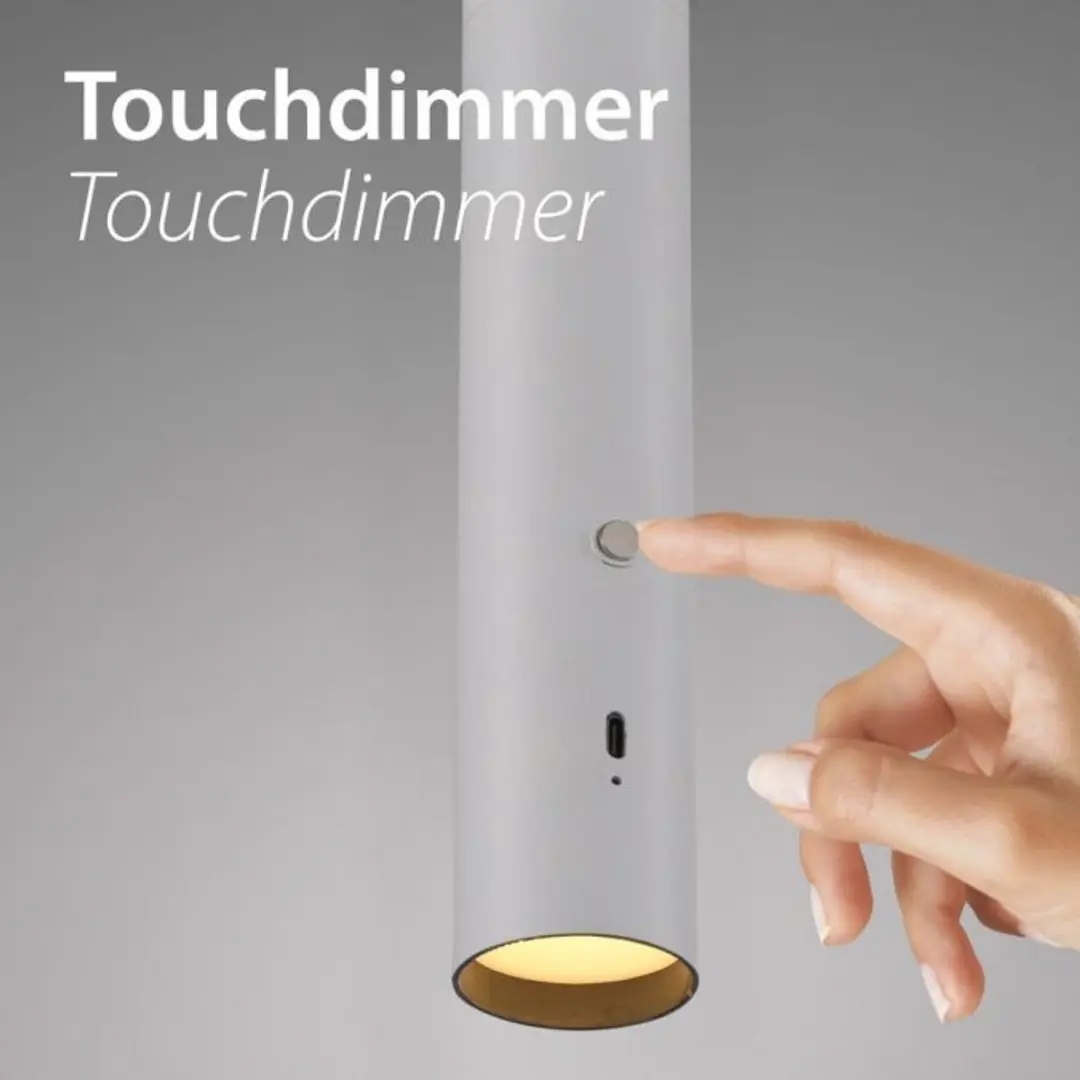 Just Light Oplaadbare Hanglamp Attach Wit - 3000K - USB-C - Ø4cm