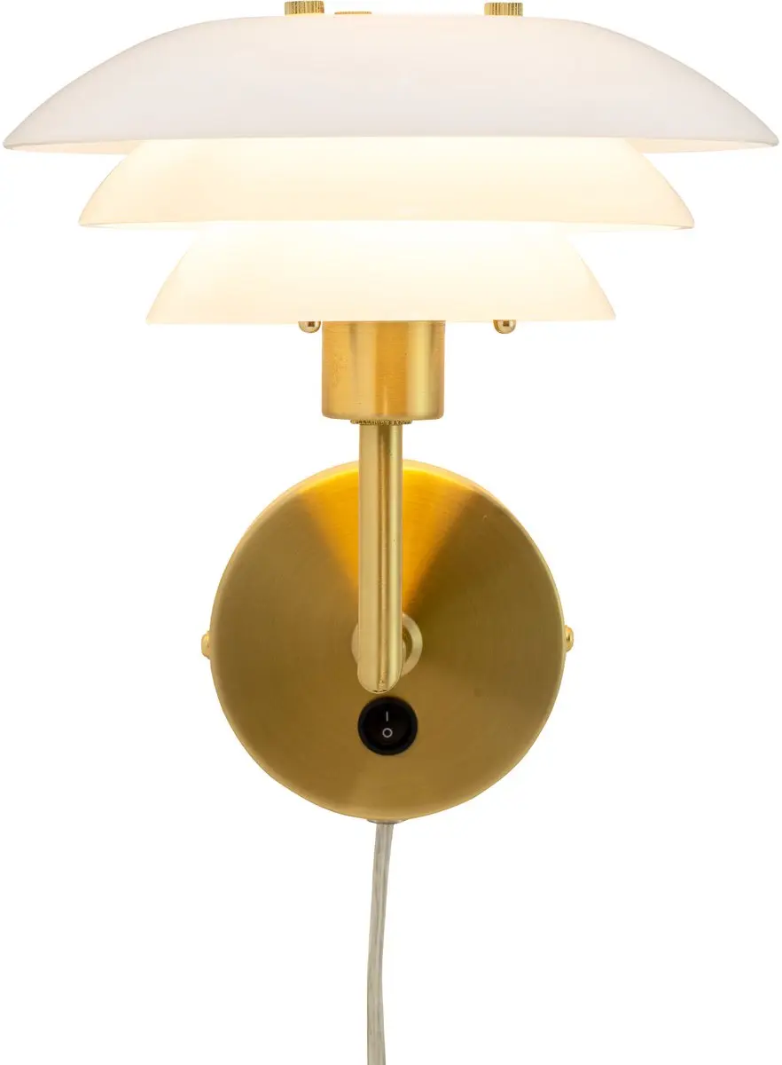 Dyberg Larsen DL20 Wandlamp - Messing Ø23cm - Opal - afbeelding 6 van 6
