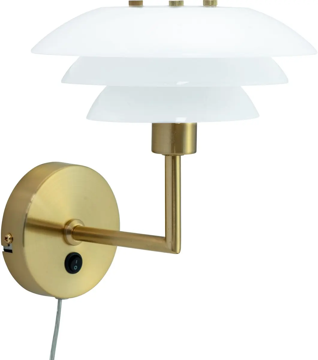 Dyberg Larsen DL20 Wandlamp - Messing Ø23cm - Opal