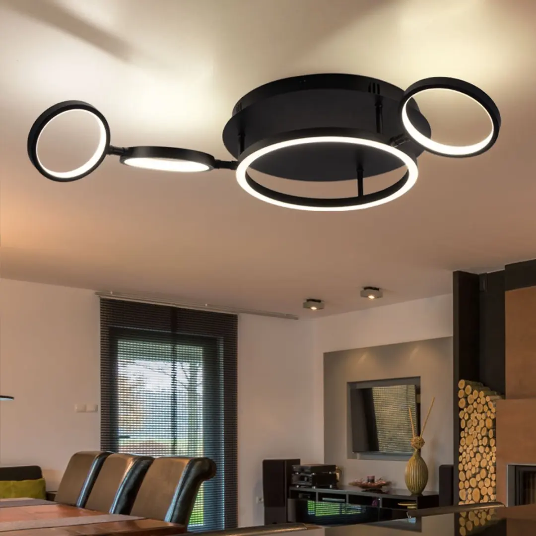 Globo LED Plafondlamp Eetkamer Ringvorm 23W 1080lm - Zwart