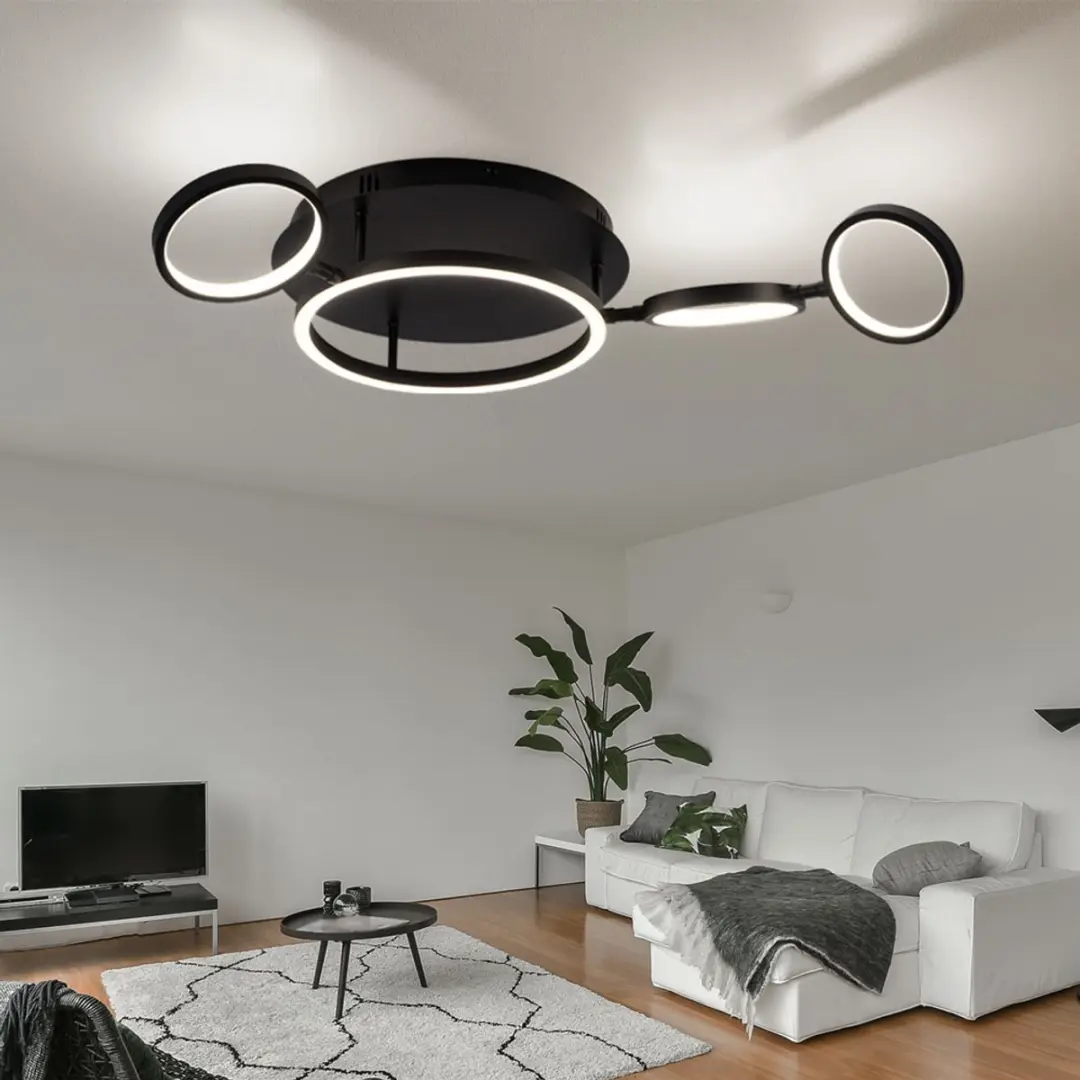 Globo LED Plafondlamp Eetkamer Ringvorm 23W 1080lm - Zwart