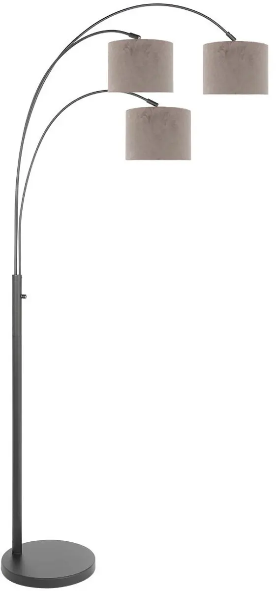 Steinhauer Sparkled Light 3823ZW Vloerlamp - 3 Lichtpunten - Grijs/Zwart