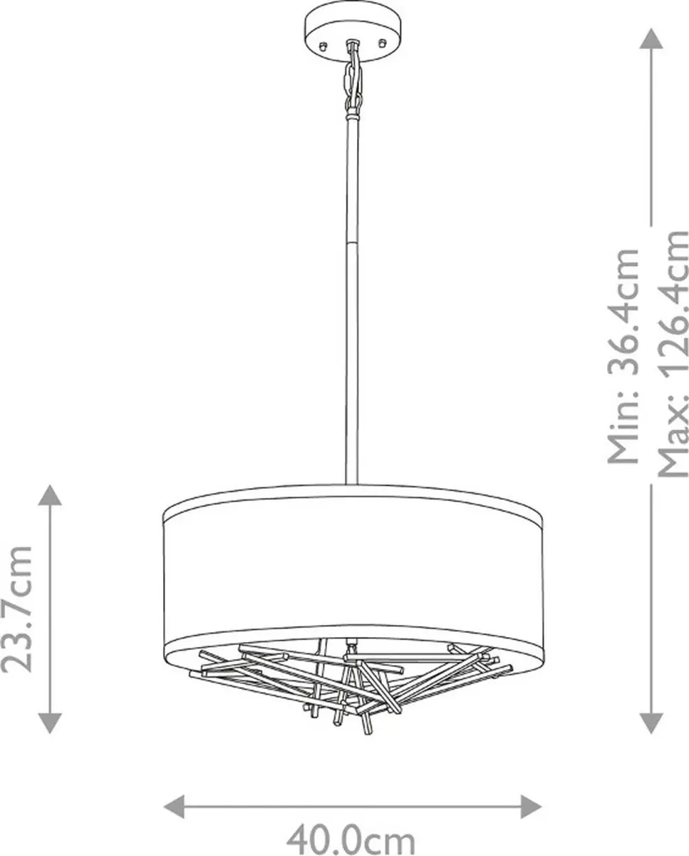 Elstead Lighting Taiko LED Hanglamp 3xE27 60W - Dimbaar - Ø40cm