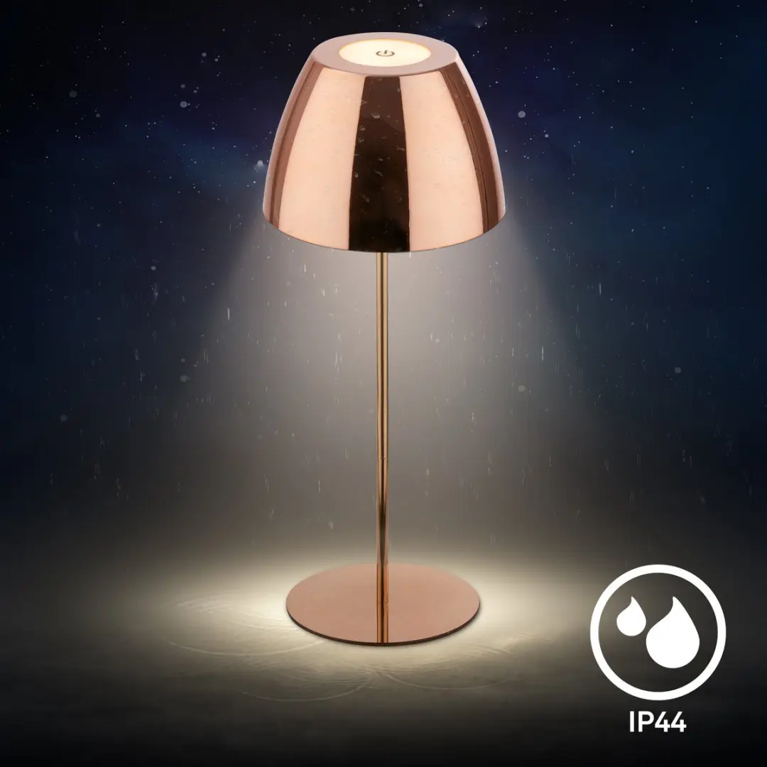 Briloner Serina 7522013 Snoerloze LED Tafellamp - Dimbaar Touch - IP44 - Koper