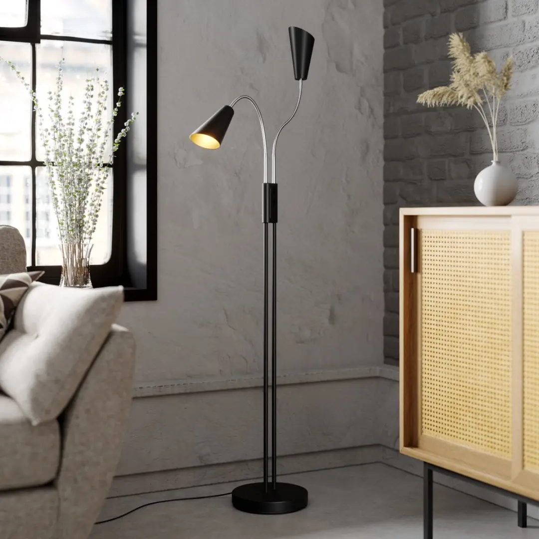 Lucande Vloerlamp 2-licht Metaal H124cm