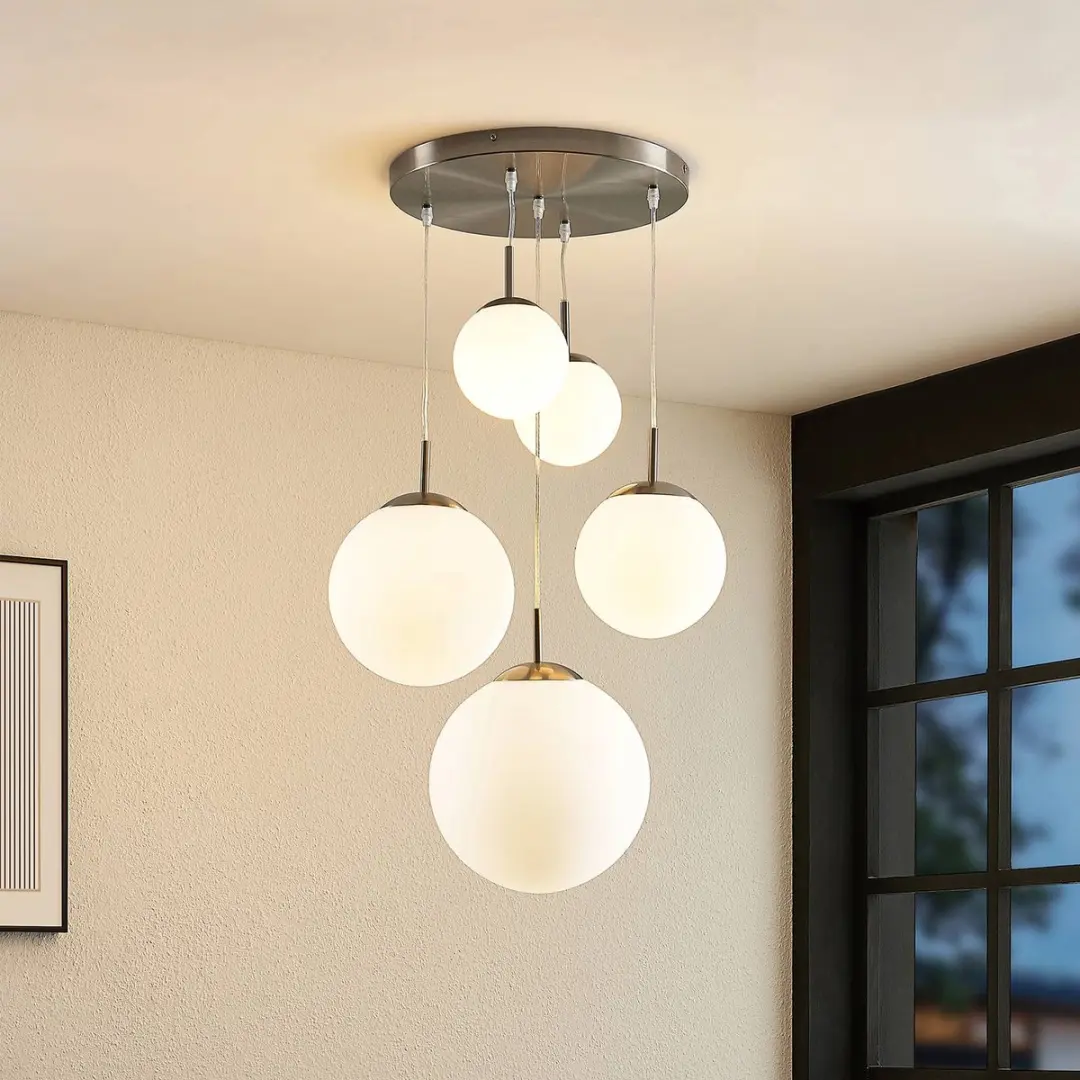 Lindby Hanglamp 5-Lichts Metaal Glas