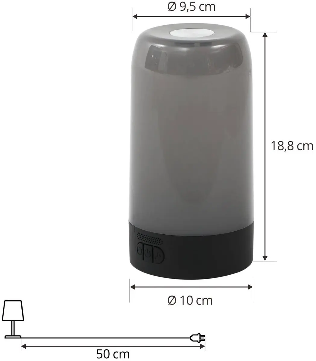 PRIOS LED Tafellamp RGB 1 Licht - 10cm - Transparant/Zwart