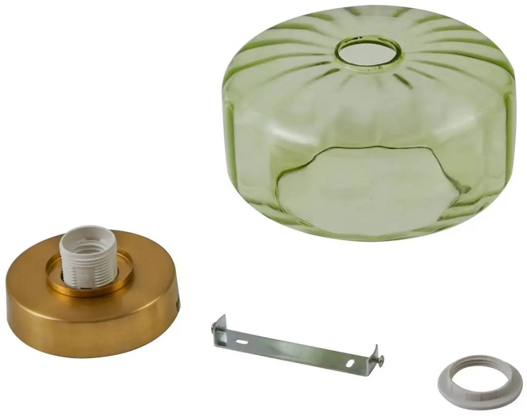 Lindby Plafondlamp 1 Licht Ø22cm - Groen/Messing