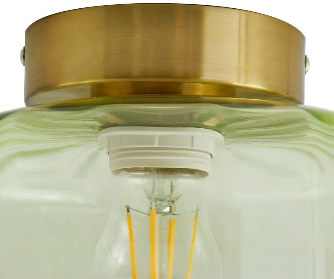 Lindby Plafondlamp 1 Licht Ø22cm - Groen/Messing