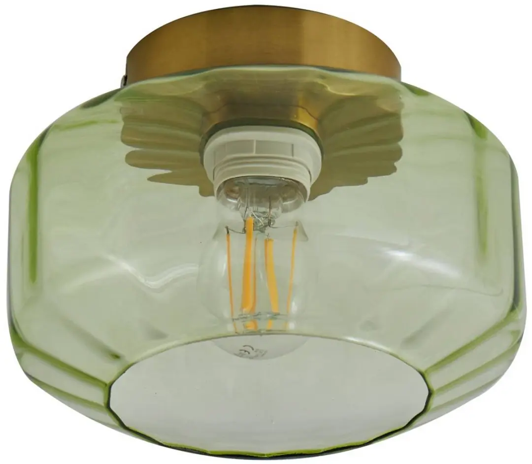 Lindby Plafondlamp 1 Licht Ø22cm - Groen/Messing