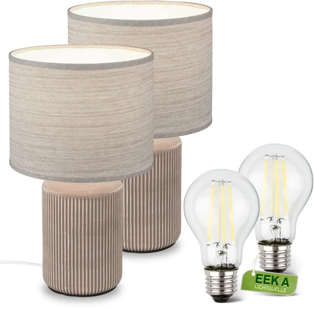 Briloner Ino- Set Tafellampen 2x - 3000K - Bruin