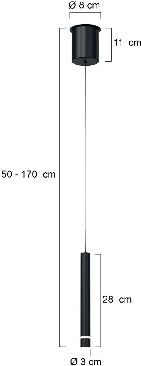 Steinhauer Volari 4714ZW Hanglamp - Zwart - 5W