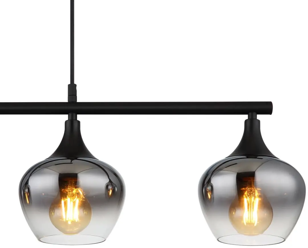 Globo Maxy Hanglamp - 4x E27 - Zwart - afbeelding 6 van 6