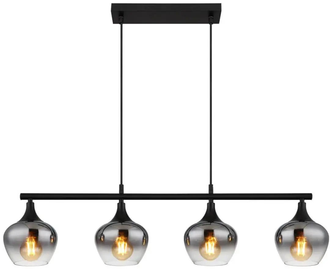 Globo Maxy Hanglamp - 4x E27 - Zwart