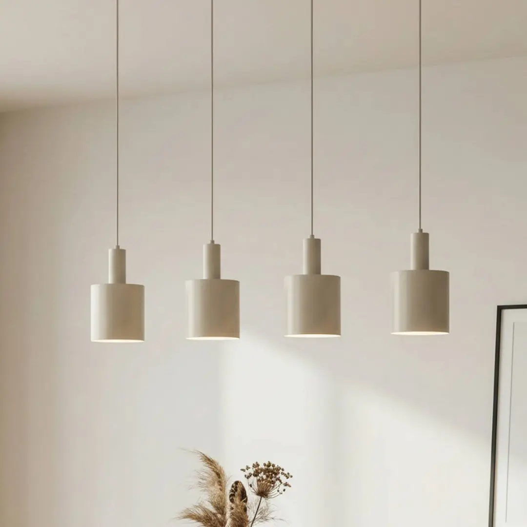 Lindby Hanglamp 4-Lichts IJzer Beige - E27