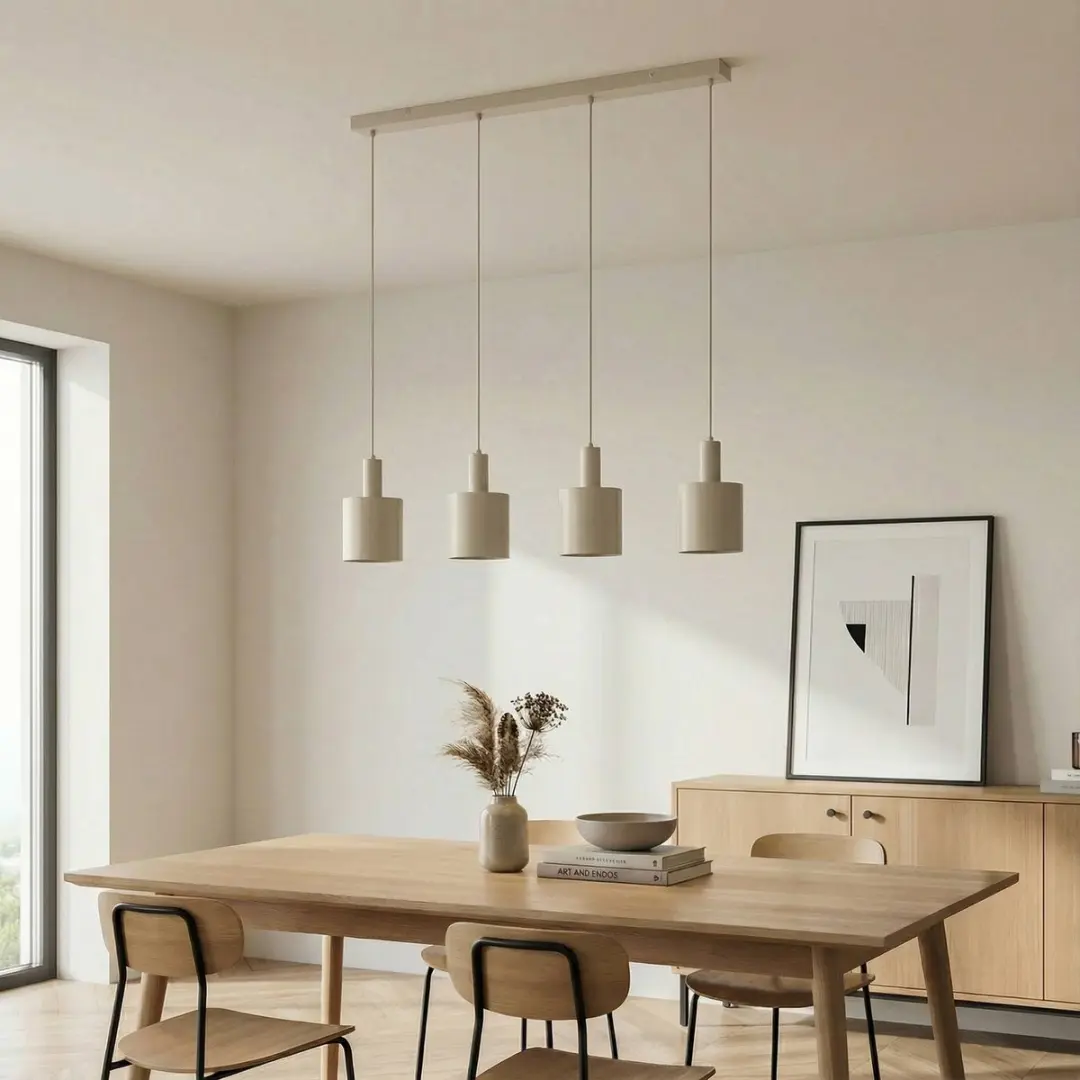 Lindby Hanglamp 4-Lichts IJzer Beige - E27