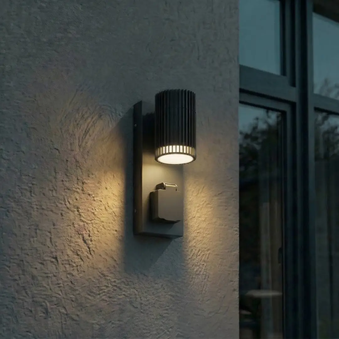 Lindby Wandlamp Buiten 1 Licht GU10 - Zwart/Wit
