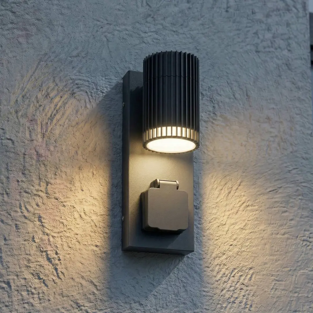 Lindby Wandlamp Buiten 1 Licht GU10 - Zwart/Wit