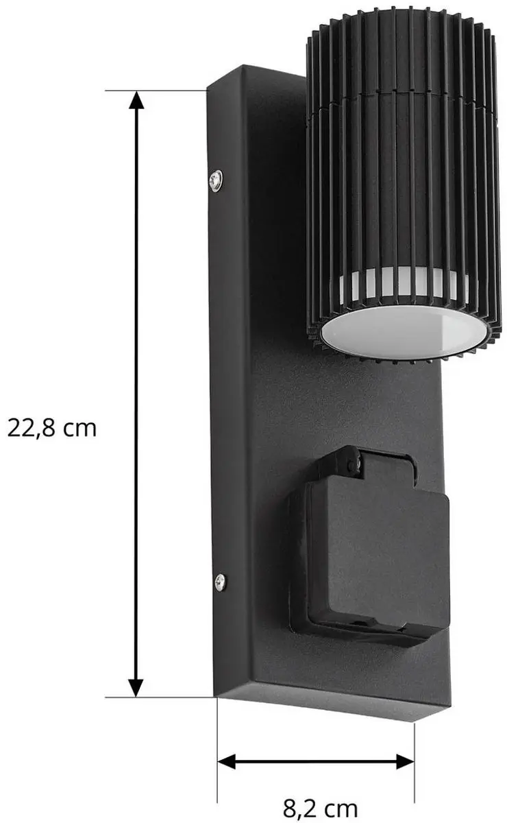 Lindby Wandlamp Buiten 1 Licht GU10 - Zwart/Wit